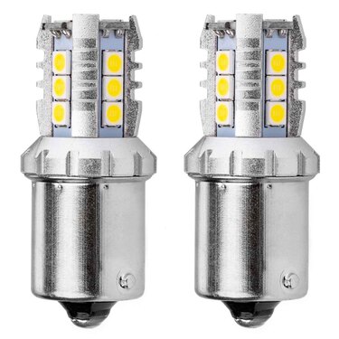 R5W/R10W P21W BA15S 12/24V 16xSMD 3030 LED ΛΕΥΚΟ CAN-BUS 2ΤΕΜ.