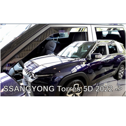 ΑΝΕΜΟΘΡΑΥΣΤΕΣ ΓΙΑ SSANGYONG TORRES 5D 2022+ ΣΕΤ ΑΥΤΟΚΙΝΗΤΟΥ ΑΠΟ ΕΥΚΑΜΠΤΟ ΦΙΜΕ ΠΛΑΣΤΙΚΟ HEKO - 4 ΤΕΜ.