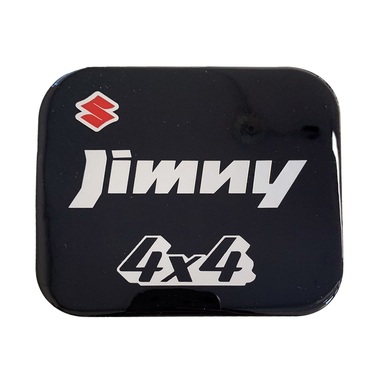 SUZUKI JIMNY 3D 1998-2018  ΑΥΤΟΚΟΛΛΗΤΟ ΤΑΠΑΣ ΡΕΖΕΡΒΟΥΑΡ 15,9 Χ 14 cm ΜΑΥΡΟ/ΧΡΩΜΙΟ ΜΕ ΕΠΙΚΑΛΥΨΗ ΕΠΟΞΕΙΔΙΚΗΣ ΡΥΤΙΝΗΣ (ΥΓΡΟ ΓΥΑΛΙ) - 1 ΤΕΜ.