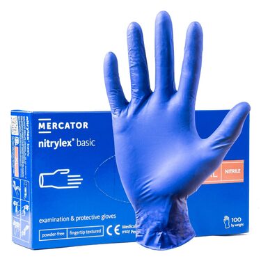 ΓΑΝΤΙΑ ΝΙΤΡΙΛΙΟΥ MERCATOR NITRYLEX BASIC ΣΕ ΜΠΛΕ ΧΡΩΜΑ X-LARGE (XL) ΑΜΙΟ - 100 ΤΕΜ.