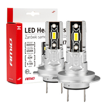 ΛΑΜΠΕΣ LED H7 H-SERIES 12>24V 50W 6500K 2225lm +200% CSP LED  AMiO - 2 TEM.