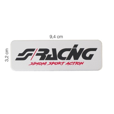 ΜΕΤΑΛΛΙΚΟ ΑΥΤΟΚΟΛΛΗΤΟ LOGO ''SIMONI RACING'' ΑΛΟΥΜΙΝΙΟΥ 94x32mm SIMONI RACING - 1ΤΕΜ.