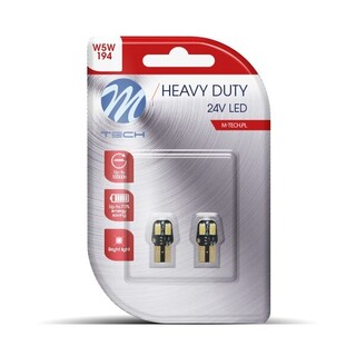 P21W 24V BA15s 8xSMD3528 LED ΚΟΚΚΙΝΟ HEAVY DUTY BLISTER M-TECH - 2 Τεμ.