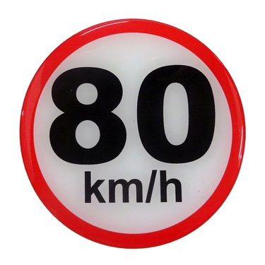 ΣΗΜΑ ΤΑΧΥΤΗΤΑΣ ΧΙΛΙΟΜΕΤΡΩΝ 80km/h 10cm ΑΥΤΟΚΟΛΛΗΤΟ 1ΤΕΜ.