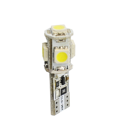 T10 W5W 12V W2,1x9,5d LED 5xSMD5050 ΛΕΥΚΟ (ΚΑΡΦΩΤΟ CAN-BUS) 1ΤΕΜ. M-TECH