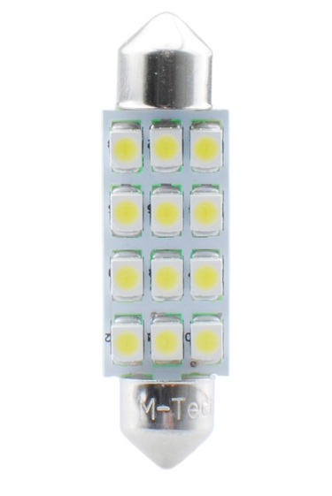 ΛΑΜΠΑΚΙΑ ΠΛΑΦΟΝΙΕΡΑΣ C5W/C10W 12V 0,96W SV8,5 41mm PREMIUM LED 12xSMD3528 ΛΕΥΚΟ 1ΤΕΜ.