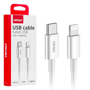 ΚΑΛΩΔΙΑ ΦΟΡΤΙΣΗΣ ΚΑΙ ΜΕΤΑΦΟΡΑΣ ΔΕΔΟΜΕΝΩΝ USB TYPE C ΣΕ APPLE LIGHTING 100cm 20W ΛΕΥΚΟ  ΑΜΙΟ - 1 ΤΕΜ.