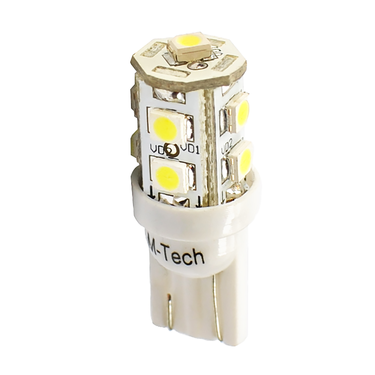 T10 W5W 12V W2,1x9,5d LED 9xSMD3528 ΚΙΤΡΙΝΟ (ΚΑΡΦΩΤΟ ΑΚΑΛΥΚΟ) BLISTER  M-TECH - 2ΤΕΜ.