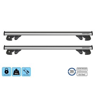 ΜΠΑΡΕΣ ΟΡΟΦΗΣ ΑΛΟΥΜΙΝΙΟΥ JACKSON XL SILVER 135 cm ΣΕ ΑΣΗΜΙ ΧΡΩΜΑ ΓΙΑ ΟΡΟΦΗ ΜΕ RAISED RAILS MENABO - 2 ΤΕΜ.