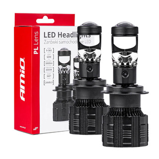 ΛΑΜΠΕΣ H7 PL-LENS SERIES 9>36V 60W 5.000K 3.800lm LED 2x4575 SMD CAN-BUS ΜΕ ΠΡΟΤΖΕΚΤΟΡΑ AMIO - 2 Τεμ.