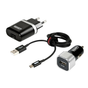 ΦΟΡΤΙΣΤΗΣ ΑΝΑΠΤΗΡΑ 12/24V 3 ΣΕ 1 ΜΕ ΠΡΙΖΑ 230V + 1 MICRO USB 2400mA ΜΕ ΚΑΛΩΔΙΟ 100cm SILVER LINE LAMPA - 1 TEM.