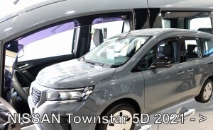 ΑΝΕΜΟΘΡΑΥΣΤΕΣ ΓΙΑ NISSAN TOWNSTAR 5D 2021+ ΣΕΤ ΑΥΤΟΚΙΝΗΤΟΥ ΑΠΟ ΕΥΚΑΜΠΤΟ ΦΙΜΕ ΠΛΑΣΤΙΚΟ HEKO - 4 ΤΕΜ