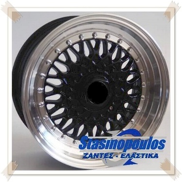 ΖΑΝΤΕΣ REPLICA BBS STYLE 15'' 7x15 4x100x108 ET20 BLACK MACH LIP ΚΩΔΙΚΟΣ : 247