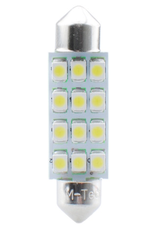 ΛΑΜΠΑΚΙΑ ΠΛΑΦΟΝΙΕΡΑΣ C5W/C10W 12V 0,96W SV8,5 41mm PREMIUM LED 12xSMD3528 ΛΕΥΚΟ 1ΤΕΜ.