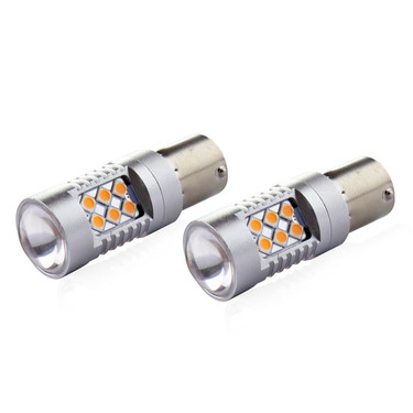 PY21W 12/24V 6.000k 0.54A - 6.48W 800lm LED 24xSMD3030 CAN-BUS ΠΟΡΤΟΚΑΛΙ 18x56mm  AMIO -2 ΤΕΜ.