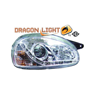 ΦΑΝΑΡΙΑ ΓΙΑ OPEL CORSA B 3/5D 2.93-10.00 DRAGONLIGHT+LED CHROME